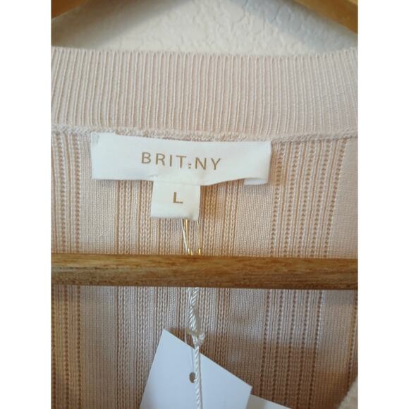 Brit NY Knit Sweater top Light pink new with tags - Picture 3 of 5